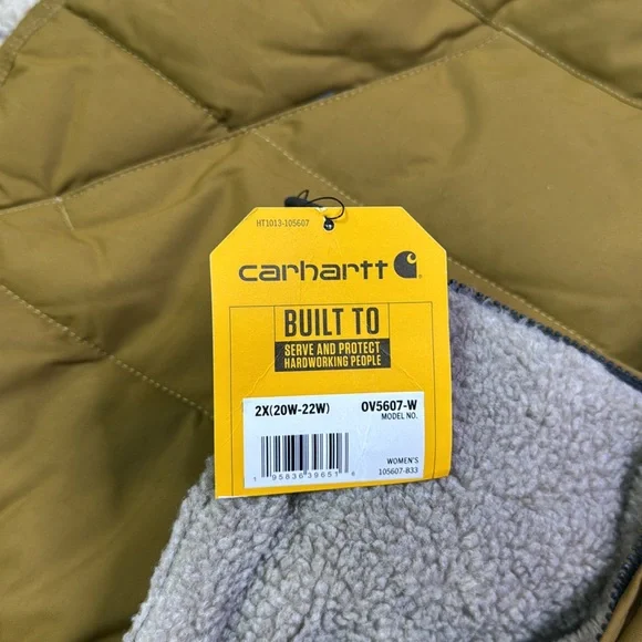 Carhartt plus size 2X Sherpa lined vest NWT - Picture 9 of 9